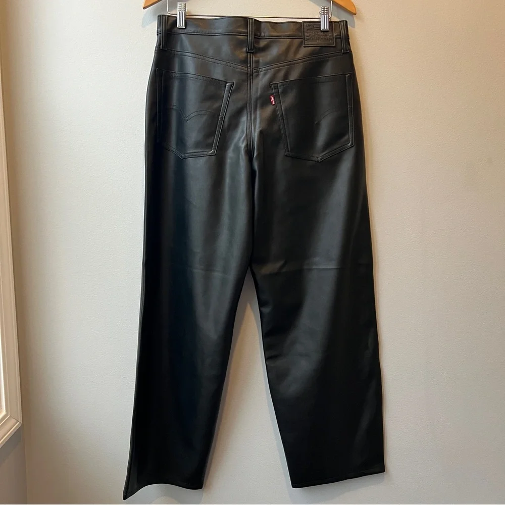 Levi’s FAUX LEATHER BAGGY DAD WOMEN'S PANTS - Picture 6 of 15